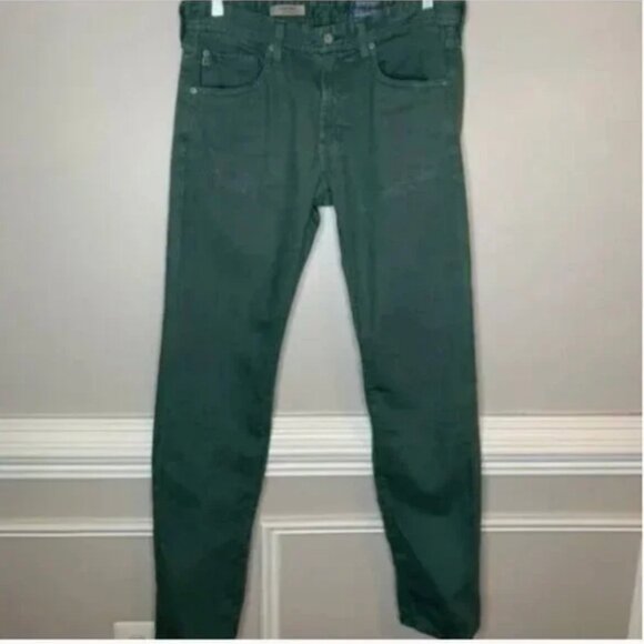 AG Adriano Goldschmied The Matchbox Slim Straight Jeans Green Size 31 - Picture 1 of 9